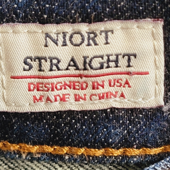 MEK USA DNM Designer Denim Jeans Gold Accent Niort Straight Leg Size 25x34 - Picture 12 of 15